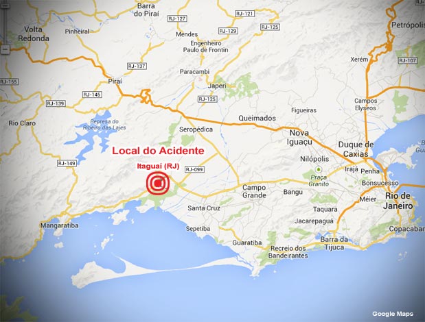 Mapa do Local do Acidente em Itaguaí
